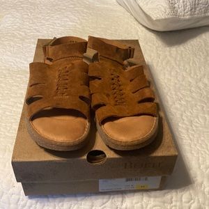 Born Tan Suede sandals size 8.